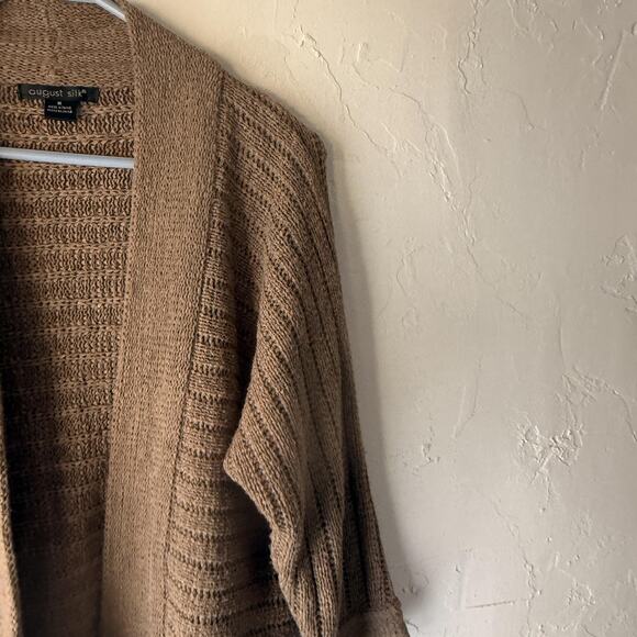 August Silk Sweater Vintage Medium Open Front Cardigan Knit Gilmore Girls - Picture 2 of 9